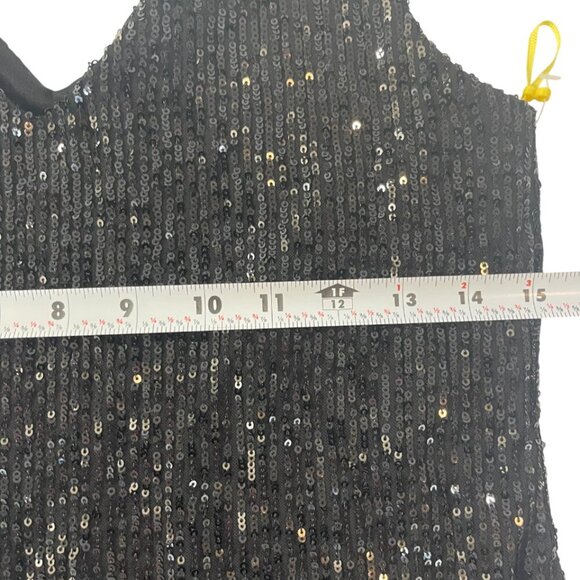CeCe. Short black sequined dress for women. Size S. Made in China. - Picture 6 of 7